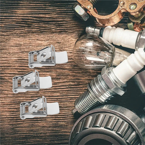 24 Pcs Metal Downlight Spring Clips for Recessed Lighting 3-Hole Brackets displayed on a wooden surface with hardware details.