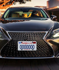 Sedan with Universal Front License Plate Bracket Mount Kit With Anti Theft Stainless Steel Screws And Bolt Caps For Cars Without Pre Drilled Holes Easy Install Front Bumper Tag Adapter