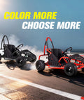 Black and red 79cc 4 Stroke Gas Go Kart For Kids And Teens With 2.5HP Power, EPA Approved, Steel Tubular Frame, 13 Inch Tires