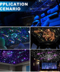 Starlight Headliner Kit For Cars And Home Ceilings With Four Color Twinkle And Meteor Fiber Optic Lights in various settings