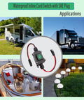 DC 12V Inline Toggle Switch Waterproof IP67 Rated 25A With 12AWG Wires Two Way Input Output Perfect For Automotive Marine RV DIY Projects Plug And Play Weatherproof On Off Power Control, inline switch with SAE plug