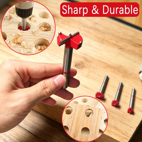 Heavy Duty Forstner Drill Bits Set Features Multi Sizes Carbide Wood Boring Tool for smooth hole cutting and pro cabinet crafting.