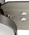 Close-up of Dope 44 Inch Indoor Ceiling Fan With LED Light And Remote Control, showcasing brushed slate blade detail