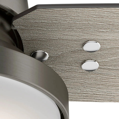 Close-up of Dope 44 Inch Indoor Ceiling Fan With LED Light And Remote Control, showcasing brushed slate blade detail
