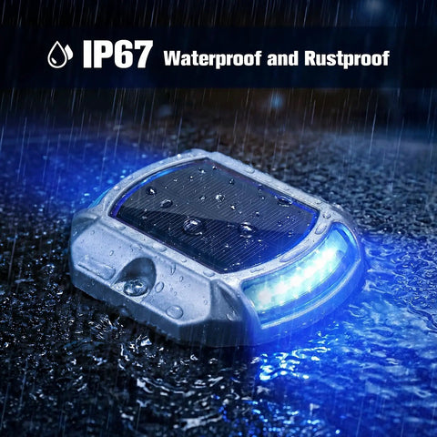12 Pack Solar LED Driveway Lights Two Color Options White Or Blue For Driveway Sidewalk Pathway Waterproof Outdoor Lighting