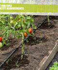 100 Count Half Inch Irrigation Drip Tubing Stakes 5 Inch J Shaped Landscape Staples installed in garden with tomato plants
