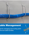 Five Inch Metal Cable D Ring Pack of Twenty Five for Horizontal and Vertical Wall Cable Organization installed on wall