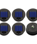6 Pack Solar Light Replacement Tops for Hanging Lanterns, 7 Lumen Lantern Lids, round black tops with solar panels and LEDs
