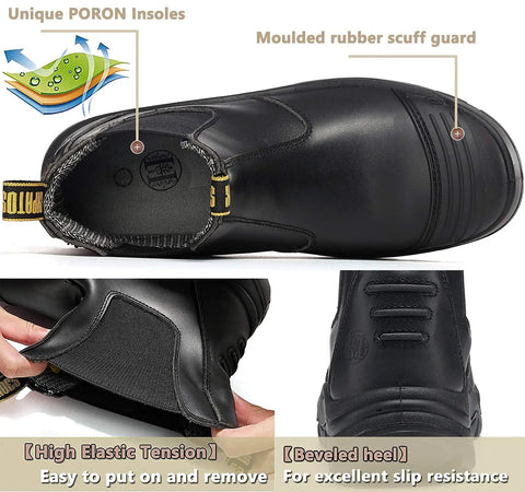 Men's Steel Toe Waterproof Work Boots With Slip Resistant Anti Static Safety Shoes Built Tough For Any Jobsite Wide Toe Box