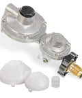 Two stage propane regulator for RVs with POL connection