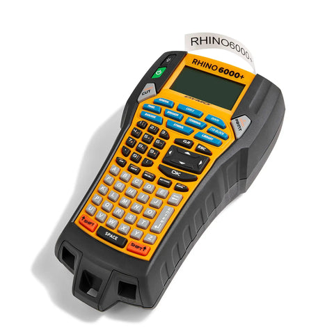 Straight Up Heavy Duty Jobsite Computer Connected Label Maker With Rechargeable Battery And Hard Case Prints Barcodes Vinyl And Nylon Tapes For Ansi Compliant Work Sites, handheld device with keypad and display.