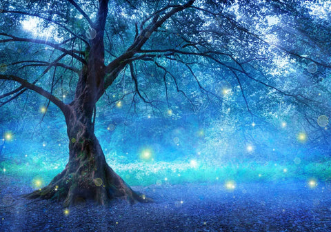 Enchanted Forest Fairy Tree Wall Mural For Kids Rooms And Living Rooms, Mystic Woodland Photo Wallpaper, Dreamy Nature Decor For Bedroom, 9 Panel Peel And Stick Easy Install