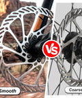 Comparison of two pack 160mm MTB disc brake rotors with six bolts stainless steel M5 screws on mountain bikes.