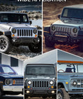 7 Inch LED Headlights Hi Low Beam 6000K Round Replacement installed on Jeep Wrangler showcasing versatile application