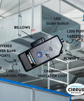 HVAC Wind Indicator Handheld Draft Detector For Easy Airflow Visualization in use near vent system, showing labeled features.