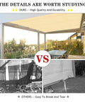 90% UV Blocking Outdoor Sun Shade Cloth For Pergola And Deck comparison with wheat color covering patio