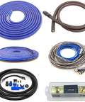 4 Gauge 100 Percent Oxygen Free Copper OFC Amplifier Wiring Kit With Plug And Play Install Bundle For Car Audio, kit components displayed