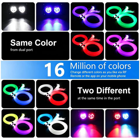 Dual Color 32W Twinkle Starlight Headliner Light For Car Interior With 1100 Pcs RGBW Fiber Optic Star Lights color options