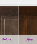 Before and after using Cabinet And Furniture Cleaner That Wipes Away Dirt Grime And Grease Buildup Cleans And Shines With A Streak Free Finish No Fuss No Mess For Indoor Cabinets And Furniture On Hardwood Laminates And Finished Wood PH Balanced 24 Ounce.