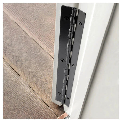 Two Piece 8 Inch 270 Degree Piano Hinge Set For Cabinets And Cupboards, Concealed Continuous Hinge Hardware, installed on a door edge