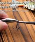 Replacing lure with 25 Piece Treble Hooks Set High Carbon Steel Ultra Sharp For Saltwater And Freshwater Fishing Lures Replacement Pro Grade Bass Trout Angling Hooks With Three Curved Points For Higher Hook Up Rates