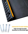 Heavy Duty Rubber Parking Stop for Garage Floors 2 Pack Vehicle Wheel Stop With Reflective Yellow Targets UV And Weather Resistant.