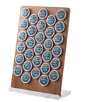 K Cup Coffee Pod Holder And Organizer With Acacia Wood Storage Rack And Weighted White Marble Base, 30 Pod Capacity Countertop Stand