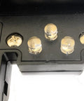 Close-up of Two Pack Bench Grinder Eye Shield Replacement With Built In LED Lights and mounting bracket