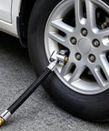 Heavy Duty Tire Inflator Hose Adapter Kit Converts To Lock Connection With All Metal Air Chuck Thumb Press Control For Schrader Thread Cars Trucks Leak Proof Fits Standard Valves Plug And Play Rock Solid Build. all-metal hose attached to car tire valve