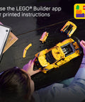 Kid assembling Chevrolet Corvette Stingray Muscle Car Building Kit For Kids And Up Teens A Display Ready Model Car Toy Set