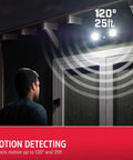 Wireless Battery Operated Outdoor LED Flood Light Two Head Security Spotlight With 800 Lumens No Wiring Required on garage