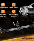 maXpeedingrods dual steering stabilizer for Jeep Wrangler JK/JKU 2007–2018, silver-gray dual-bar design