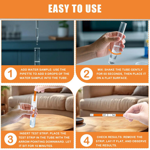 No Fuss Straight Up Accurate Lead Water Test Kit For Drinking Water Safety At Home With Quick Ten Minute Results. Four-step testing guide.