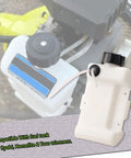 Gas Tank Assembly Replacement With Fuel Lines And Filter Cap For Ryobi Toro Homelite Trimmer Models RY251PH RY252CS RY253SS RY254BC RY252C Includes Cap No Fuss Direct Replacement For Your Trimmer shown with white plastic tank and black cap.