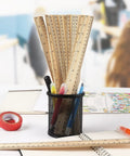 Three Pack 12 Inch Wooden Rulers With Dual Scale Imperial And Metric, Durable Smooth Finish, Sharp Markings, 1 16th Inch Graduations, Handy For Crafts, School, And DIY Woodworking in pencil cup