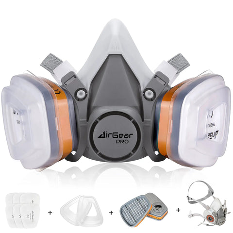 M500 Reusable Respirator Mask With A1P2 Filters for Painting Woodworking Construction Sanding Spraying Chemicals DIY