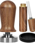 51mm Espresso Tamper Set With 30 Lb Consistent Pressure, Spring Loaded Calibrated Tamper, Silicone Mat, Coffee Stirrer And Distribution Tool, Wooden Barista Kit For Home Espresso Machines, Ideal For Your Italian Moment