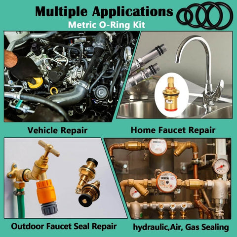 Image showing All In One Faucet Washer Kit With O Rings And Plumbing Gaskets, 1075 Piece Universal Rubber Washers Set for various repairs.