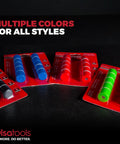 Magnetic Button Tool Organizers Set, 10 Pieces, Silicone Coated Magnets in multiple colors on display packaging