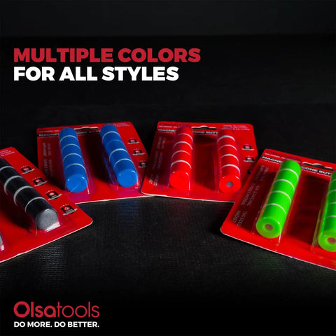 Magnetic Button Tool Organizers Set, 10 Pieces, Silicone Coated Magnets in multiple colors on display packaging