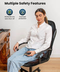Woman using Back Massager With Heat And Vibration, Seat Cushion With 8 Massage Nodes And 5 Modes, Adjustable Chair Massager Pad