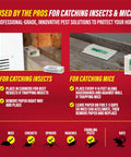 Heavy Duty Sticky Glue Traps For Indoor Home Use Straight Up Bug Slap Boards That Crush Mice Rats Roaches And Spiders Dead Fast instructions for use