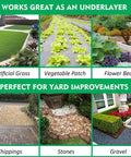 Pro Weed Barrier Landscape Fabric Ground Cover Heavy Duty Pro Grade Weave Gardening Mat under artificial grass, vegetable patch, and flower bed setup