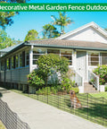 No Dig Decorative Outdoor Garden Fence With 12 Panels For Easy Yard Border And Pet Playpen along a house pathway
