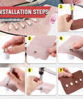 Installation steps for 40 Piece Grommet Eyelet Set With Washers For Bead Cores, Clothes, Leather, Canvas Projects