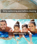 48 Pack Pumice Sticks For Cleaning Tiles And Surfaces Quickly Remove Hard Water Rings Rust Lime Scale Stains And Grime Without Scratches From Kitchen Oven Stove Bathroom Toilet Pool Spa And Outdoor Cleaning; dirty pool before and after cleaning