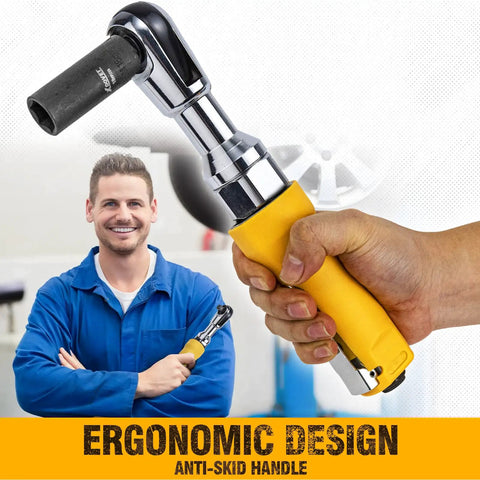 1/2-Inch Air Ratchet Wrench For Auto Maintenance And Repair, Pro Pneumatic Ratchet With 60 Ft-Lbs Torque displayed with ergonomic design