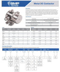 Built Tough 24 Volt Metal DC Contactor With Thick Copper Contacts Rated For 100 Percent Continuous Duty Work On Trucks Tractors And Solar Arrays Featuring Standard Mount Bracket And Complete Hardware Bundle detailed specifications sheet.