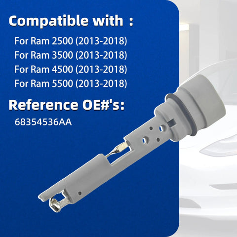 Coolant Level Sensor For Ram 2500 3500 4500 5500 6.7L Direct Fit Replacement Fits 2013 2014 2015 2016 2017 2018 Heavy Duty Trucks OE 68354536AA High Quality OEM Spec, white plastic sensor