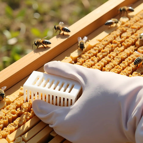 Beekeeper using Queen Marker Cage Clip For Beekeeping Plastic Queen Catcher Tool For Safe Handling Beekeeper Essential Beekeeping Supplies